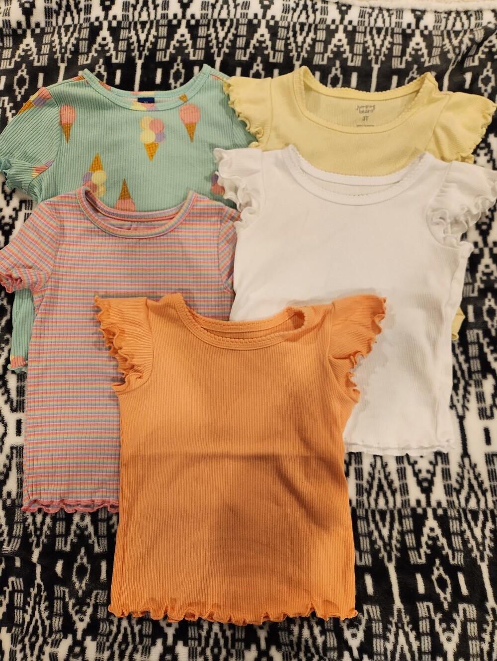 Girl's Short Sleeve Shirt Bundle, Size 3T